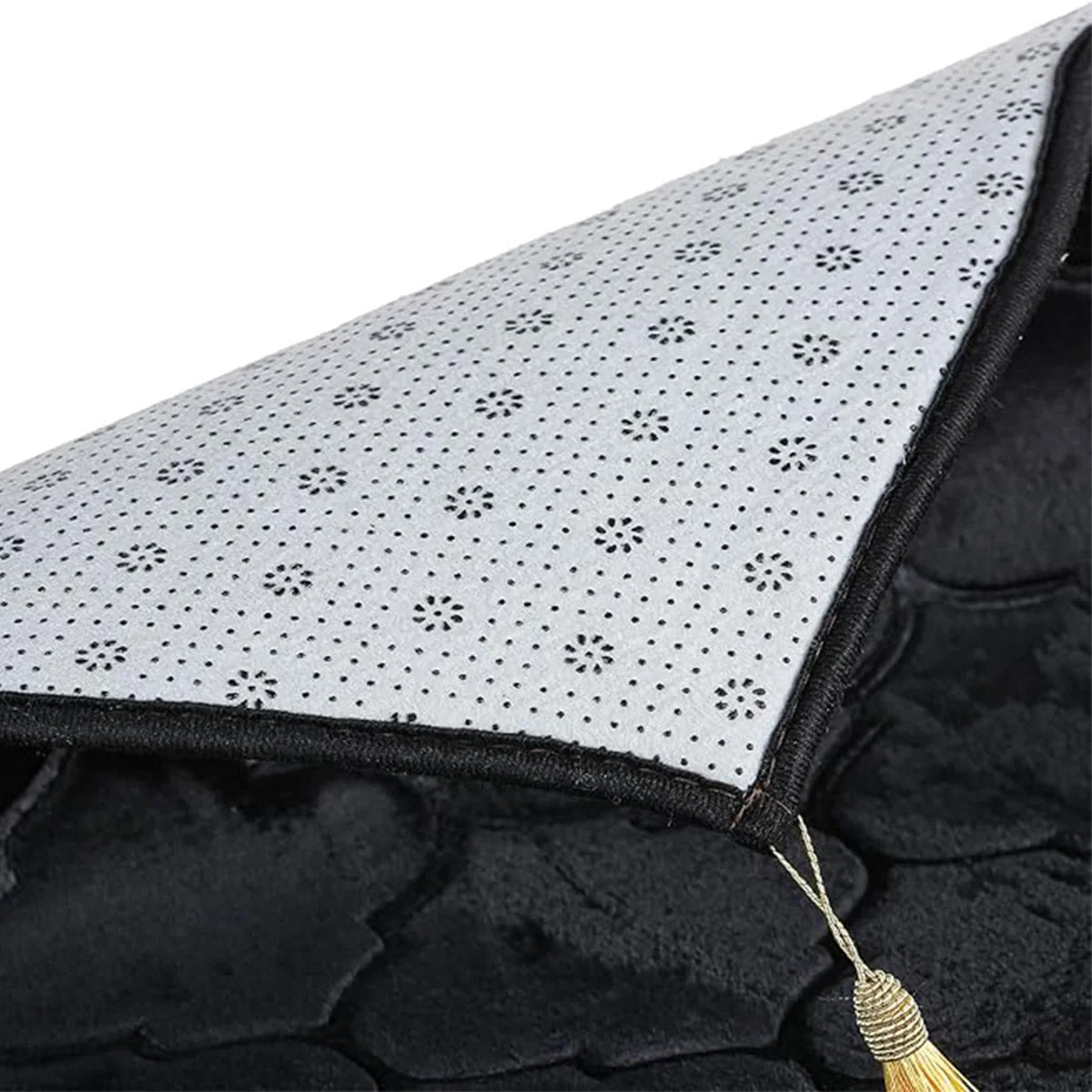 Thickened Printed Prayer Mat Plush with Tassel Flannel Irregular Prayer Mat