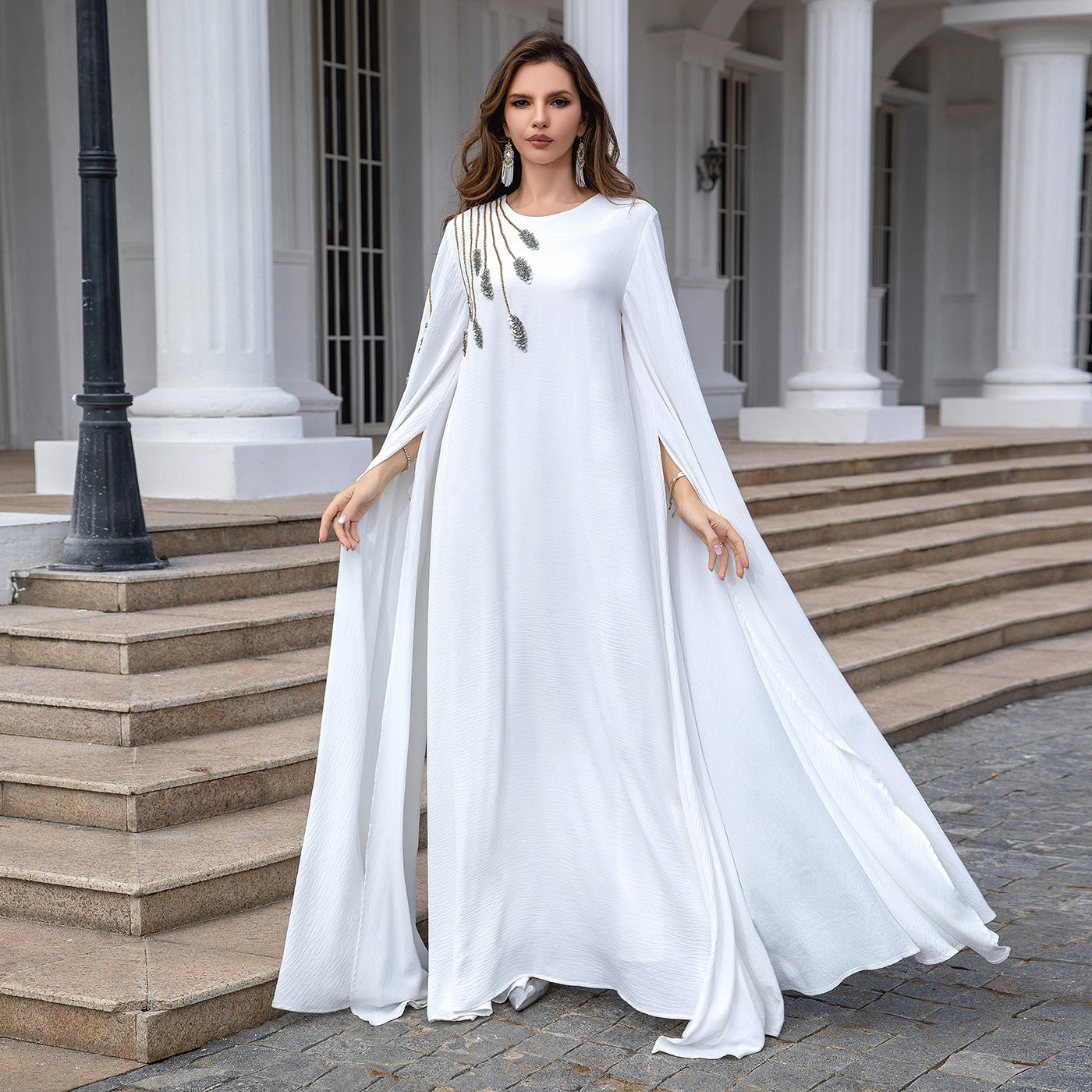 Muslim Robe Abaya Embroidered Women'S Robe Evening Gown