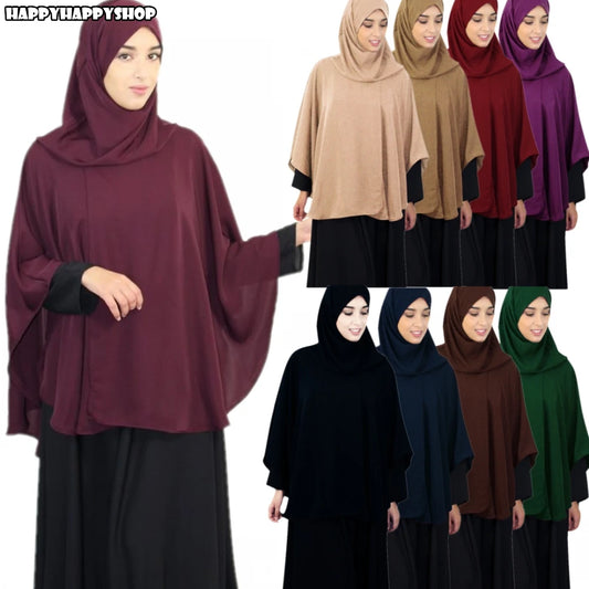Muslim Hijab Overhead Prayer Dress for Women Islamic Scarf Burka Big Shawls Tops Shirts Ramadan Worship Service