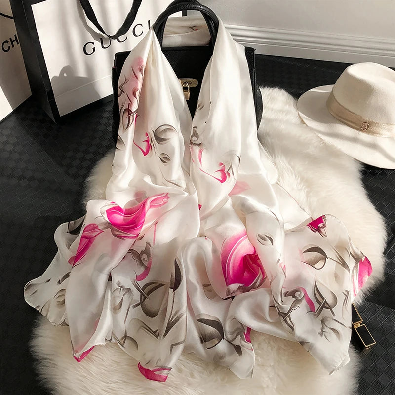 2020 Luxury Brand New Summer Women Silk Scarf Beach Hijab Shawls and Wraps Female Foulard Free Shipping