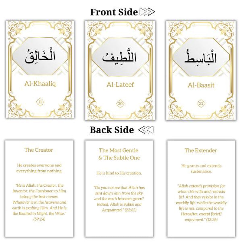 99 Names of Allah Flashcards with Quran Verses, Asma Ul Husna, Islamic Learning, Islamic Book, Muslim Game Card, 2025 Ramadan or Eid Gift, Eid Al Adha