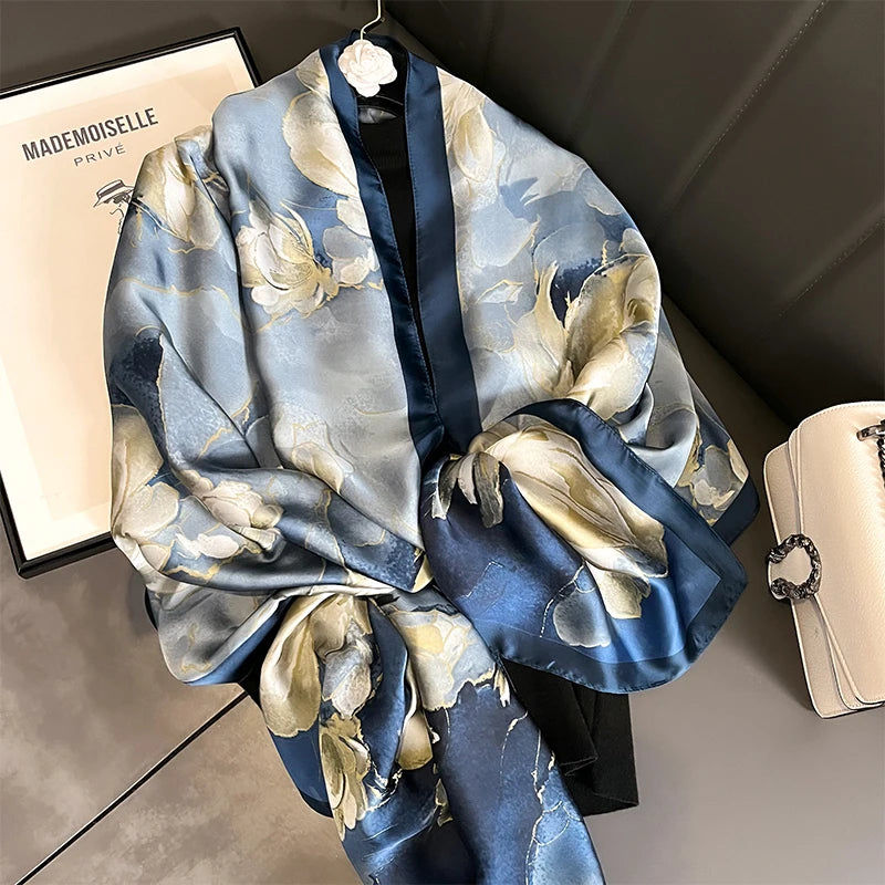2020 Luxury Brand New Summer Women Silk Scarf Beach Hijab Shawls and Wraps Female Foulard Free Shipping