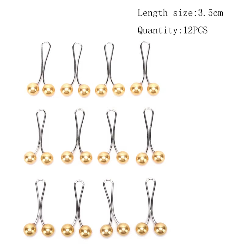 12/30Pcs Fashion Crystal Ball Brooch Pin Muslim Hijab Scarf Pins Scarf Clip Wedding Pin for Women Hijab Pins with Hat