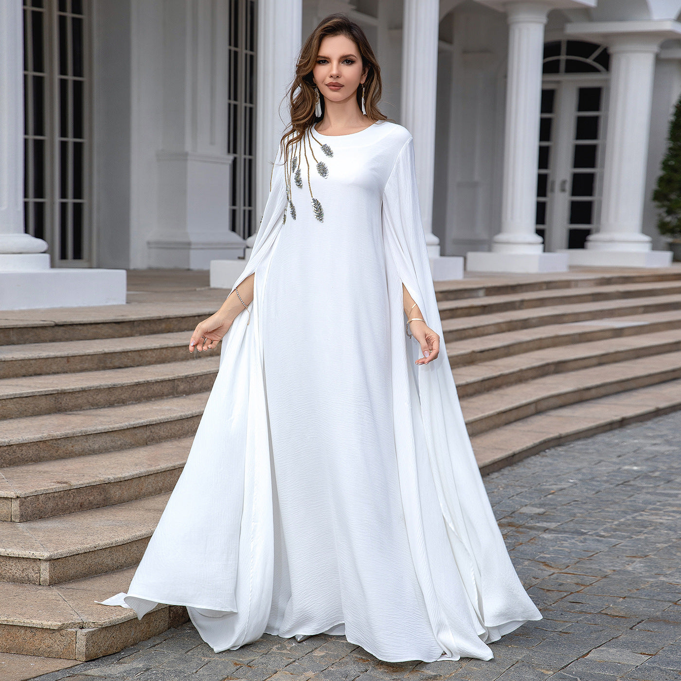Muslim Robe Abaya Embroidered Women'S Robe Evening Gown