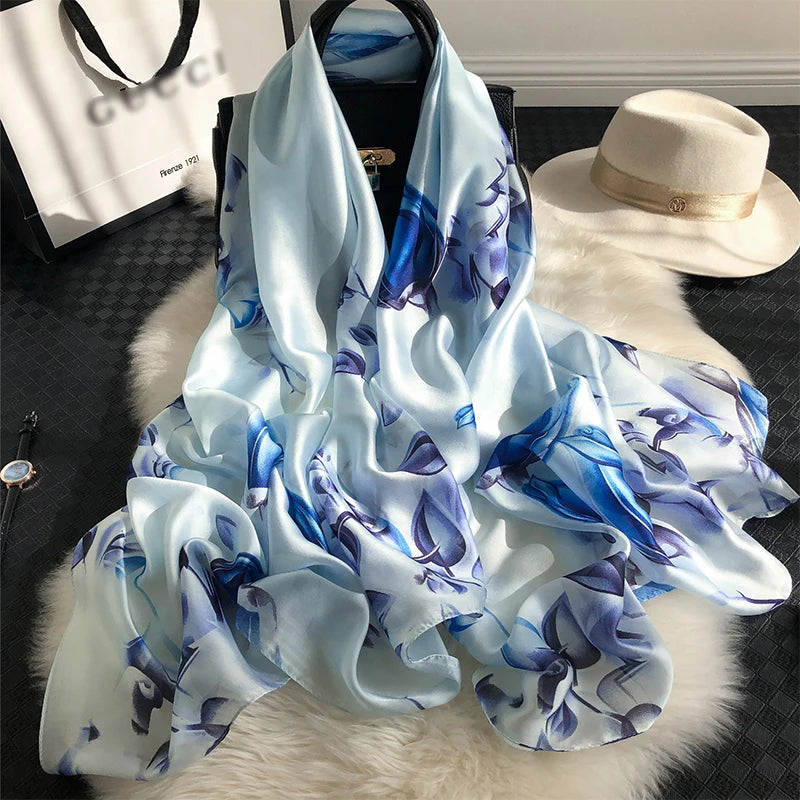 2020 Luxury Brand New Summer Women Silk Scarf Beach Hijab Shawls and Wraps Female Foulard Free Shipping