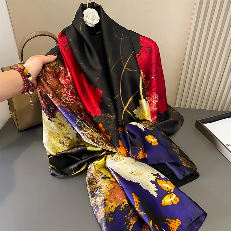 2020 Luxury Brand New Summer Women Silk Scarf Beach Hijab Shawls and Wraps Female Foulard Free Shipping