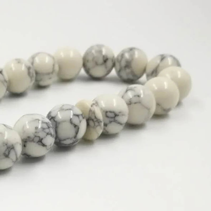 Muslim Tasbih White Turquois 33 Prayer Beads Islamic Gift Natural Stone Rosary