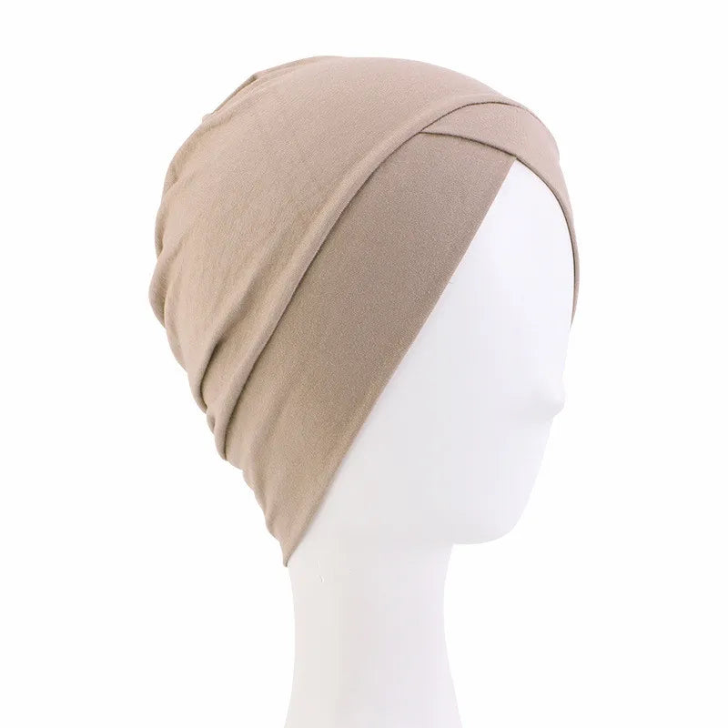 Women Plain Stretch Underscarf Cap Muslim Inner Hijab Caps Islamic Headband Turban Bonnet Musulman Femme Ready to Wear Hijabs