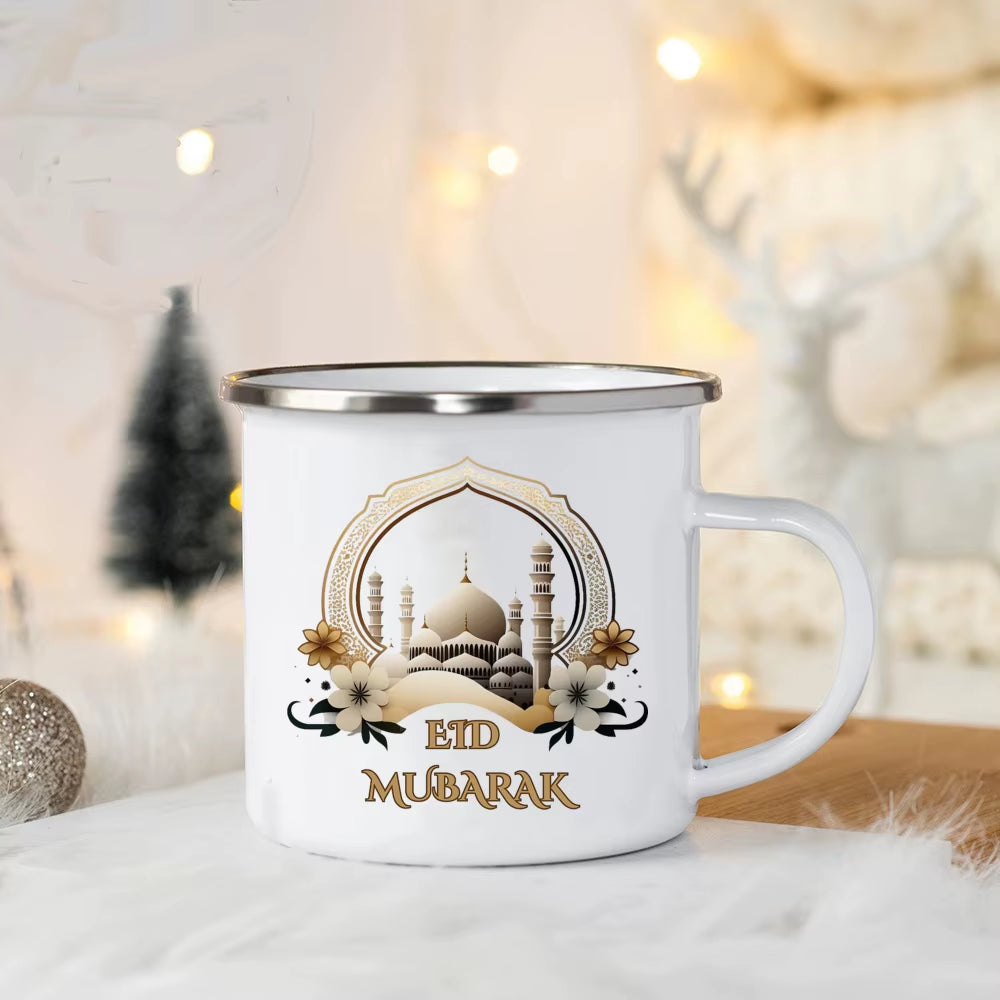 EID Mubarak Enamel Mug Islamic Gift for Her Ramadan Coffee Cups Best Gifts for Celebrating Ramadan and Eid Ramadan Kareem Cup