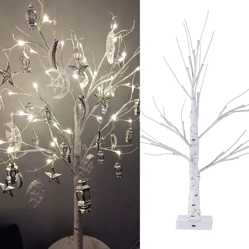 60Cm Ramadan Decoration Led Birch Tree Light Ramadan Home Decoration EID Mubarak Ornament Islam Muslim Kareem Party Decor Light