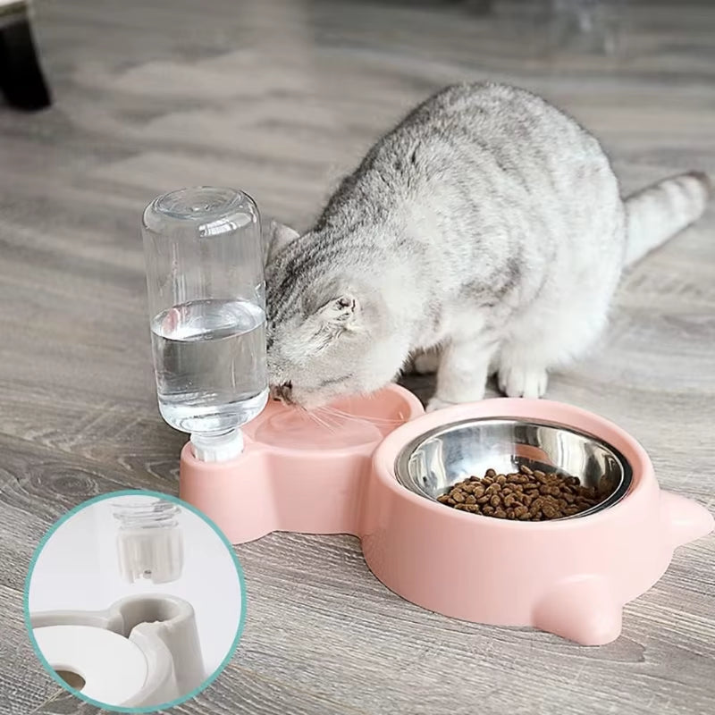 Pet Water Dispenser for Cats and Dogs Automatic Water Storage Pet Food Bowl Food Container with Waterer Pet Supplies