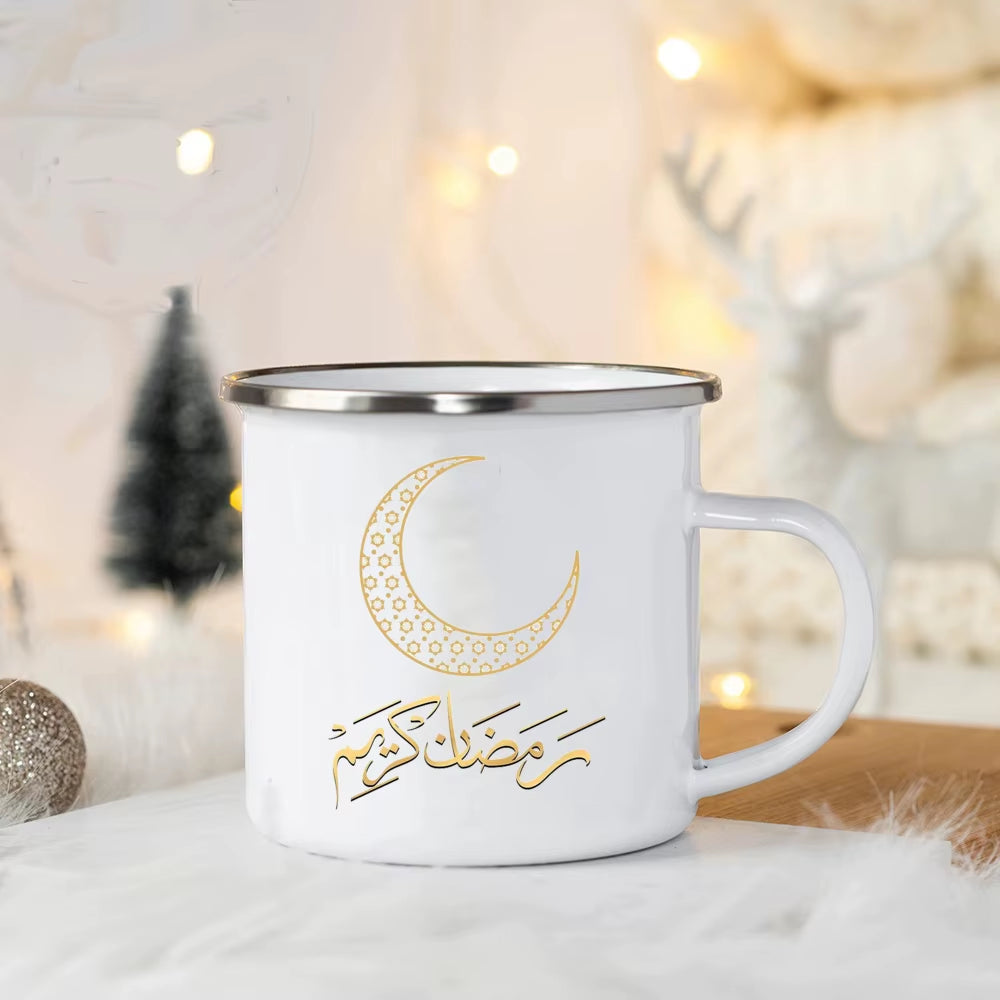 EID Mubarak Enamel Mug Islamic Gift for Her Ramadan Coffee Cups Best Gifts for Celebrating Ramadan and Eid Ramadan Kareem Cup