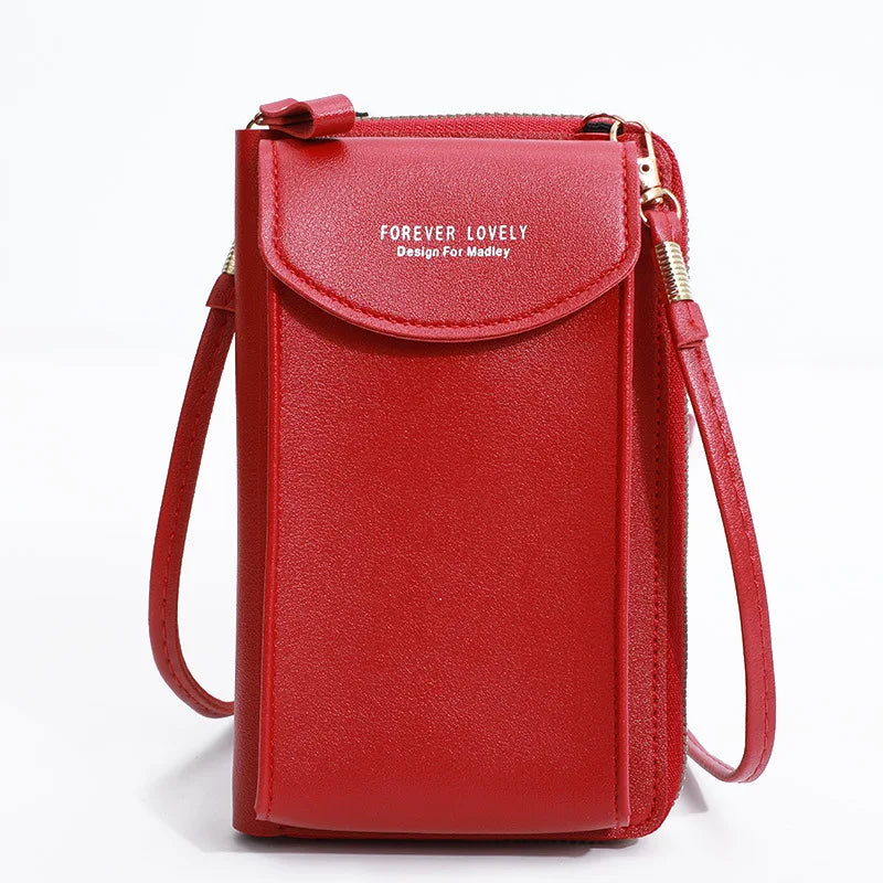 Women'S Wallet Shoulder Mini Leather Bags Straps Mobile Phone Big Card Holders Wallet Handbag Money Pockets Girls Small Bags Sac