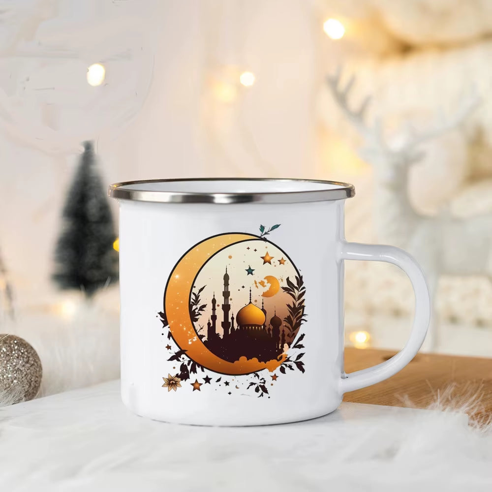 EID Mubarak Enamel Mug Islamic Gift for Her Ramadan Coffee Cups Best Gifts for Celebrating Ramadan and Eid Ramadan Kareem Cup