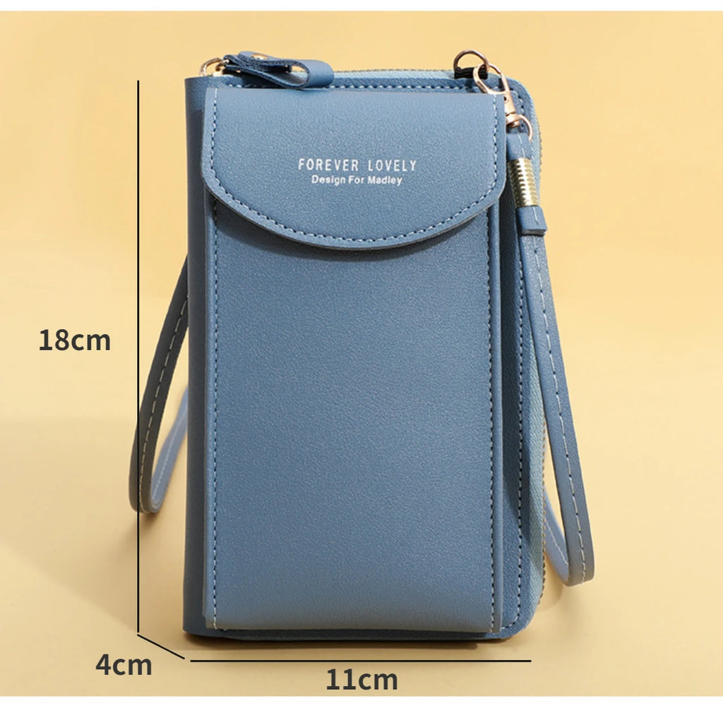 Women'S Wallet Shoulder Mini Leather Bags Straps Mobile Phone Big Card Holders Wallet Handbag Money Pockets Girls Small Bags Sac