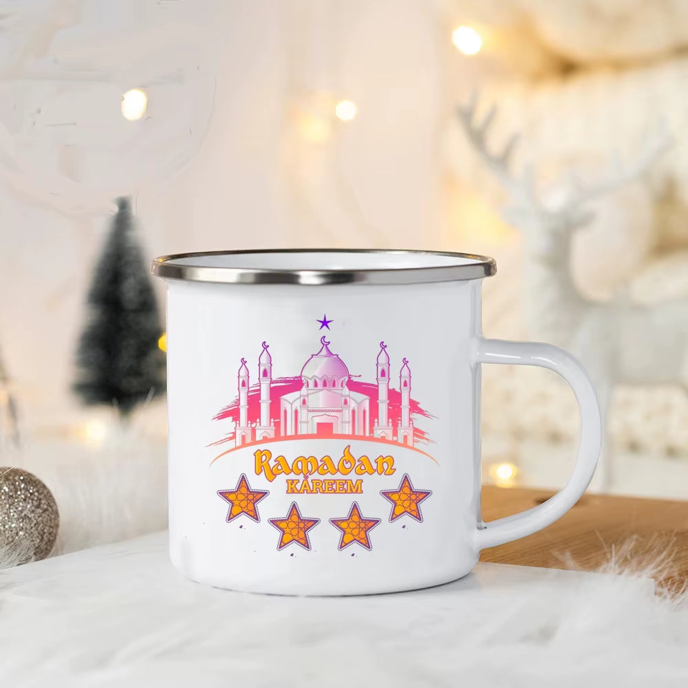 EID Mubarak Enamel Mug Islamic Gift for Her Ramadan Coffee Cups Best Gifts for Celebrating Ramadan and Eid Ramadan Kareem Cup