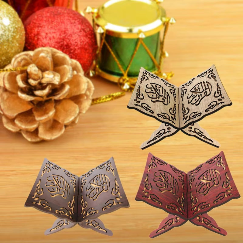 Wooden Eid Bookshelf Al-Fitr Islamic Bookshelf Bible Frame Kuran Quran Koran Holy Book Stand Holder Islamic Home Bookcas