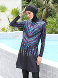 3/4PCS Muslim Burkini Women Femmes Swimming Suit Modest Swimwear Islamic Long Sleeve Full Cover Hijab , Quick Drying, UPF50+