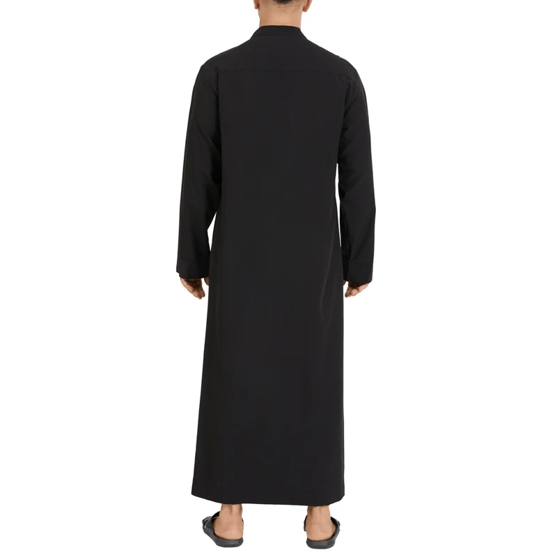Men’s Jubba Thobe – Classic Long Sleeve Islamic Robe with Stand Collar (S-5XL)