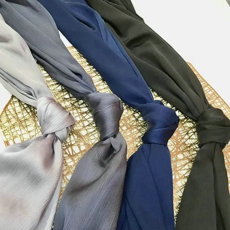 Premium Satin Crinkle Hijab – Plain Pleated Scarf for Muslim Women