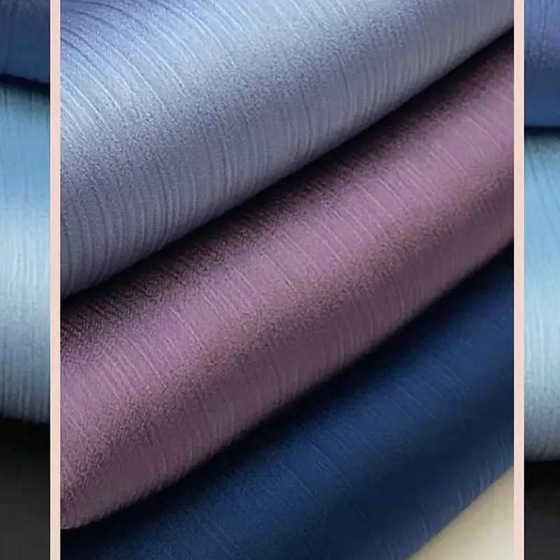 Premium Satin Crinkle Hijab – Plain Pleated Scarf for Muslim Women