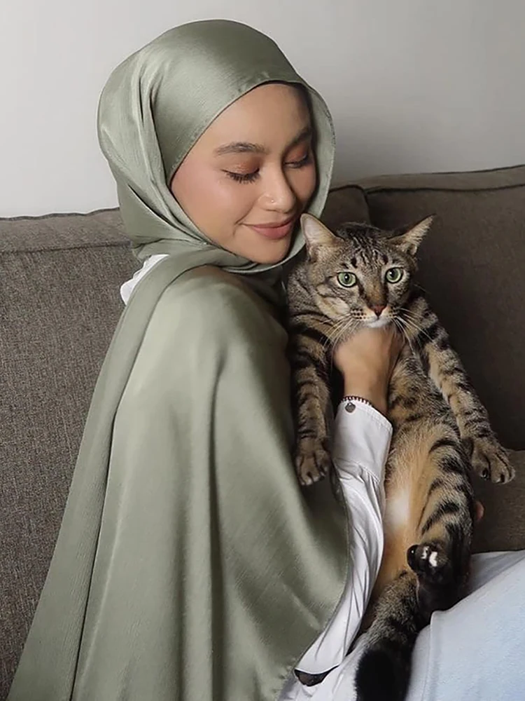 Premium Satin Crinkle Hijab – Plain Pleated Scarf for Muslim Women