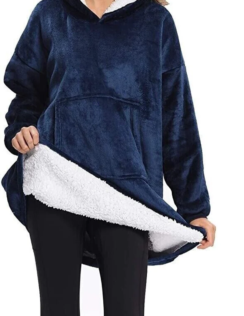 Hoodie Blanket Oversized Ultra Plush Sherpa Big Giant Hooded Sweatshirt