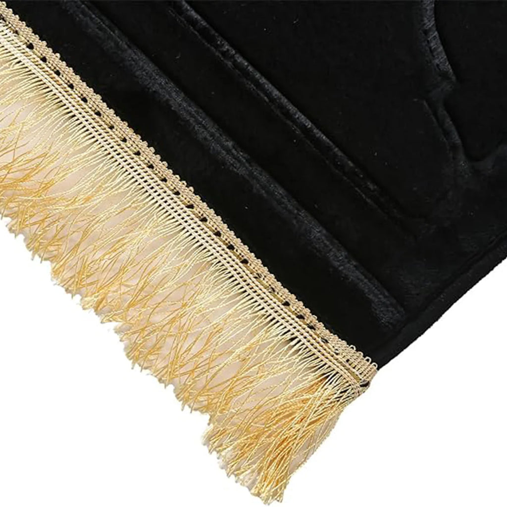 Thickened Printed Prayer Mat Plush with Tassel Flannel Irregular Prayer Mat