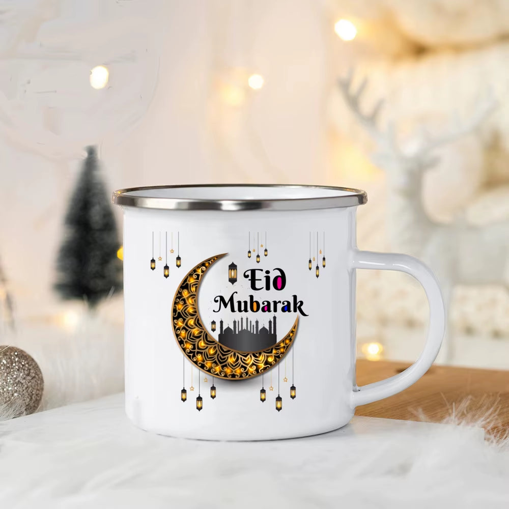 EID Mubarak Enamel Mug Islamic Gift for Her Ramadan Coffee Cups Best Gifts for Celebrating Ramadan and Eid Ramadan Kareem Cup