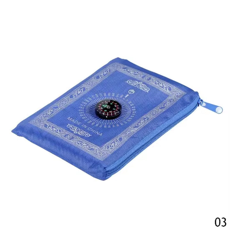 100X60Cm Useful Portable Prayer Rug with Compass Kneeling Poly Mat for Muslim Islam Waterproof Prayer Mat Carpet with Bag