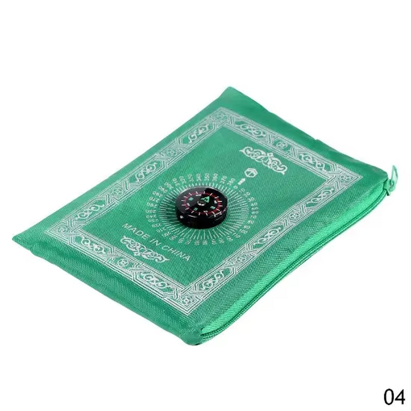 100X60Cm Useful Portable Prayer Rug with Compass Kneeling Poly Mat for Muslim Islam Waterproof Prayer Mat Carpet with Bag