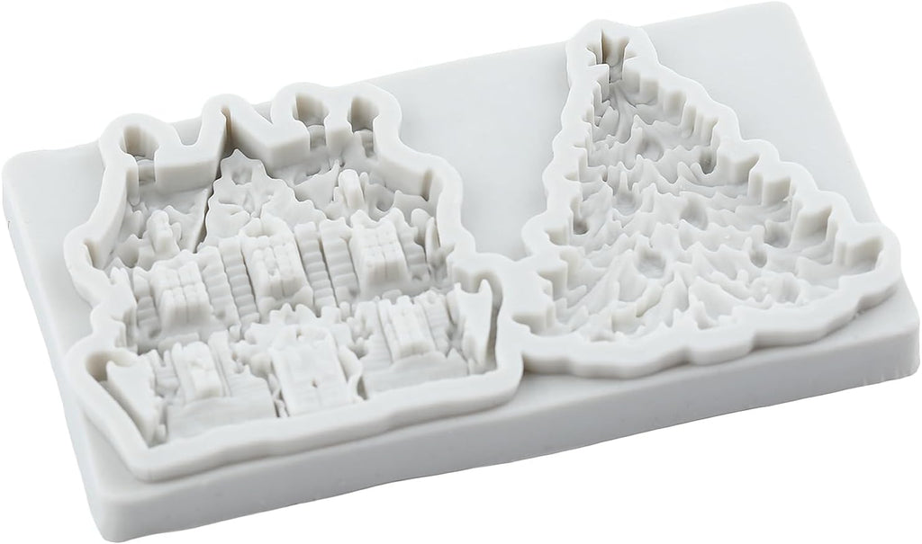 MYPRACS Christmas Fondant Mould Christmas Tree House Silicone Molds Christmas Sn