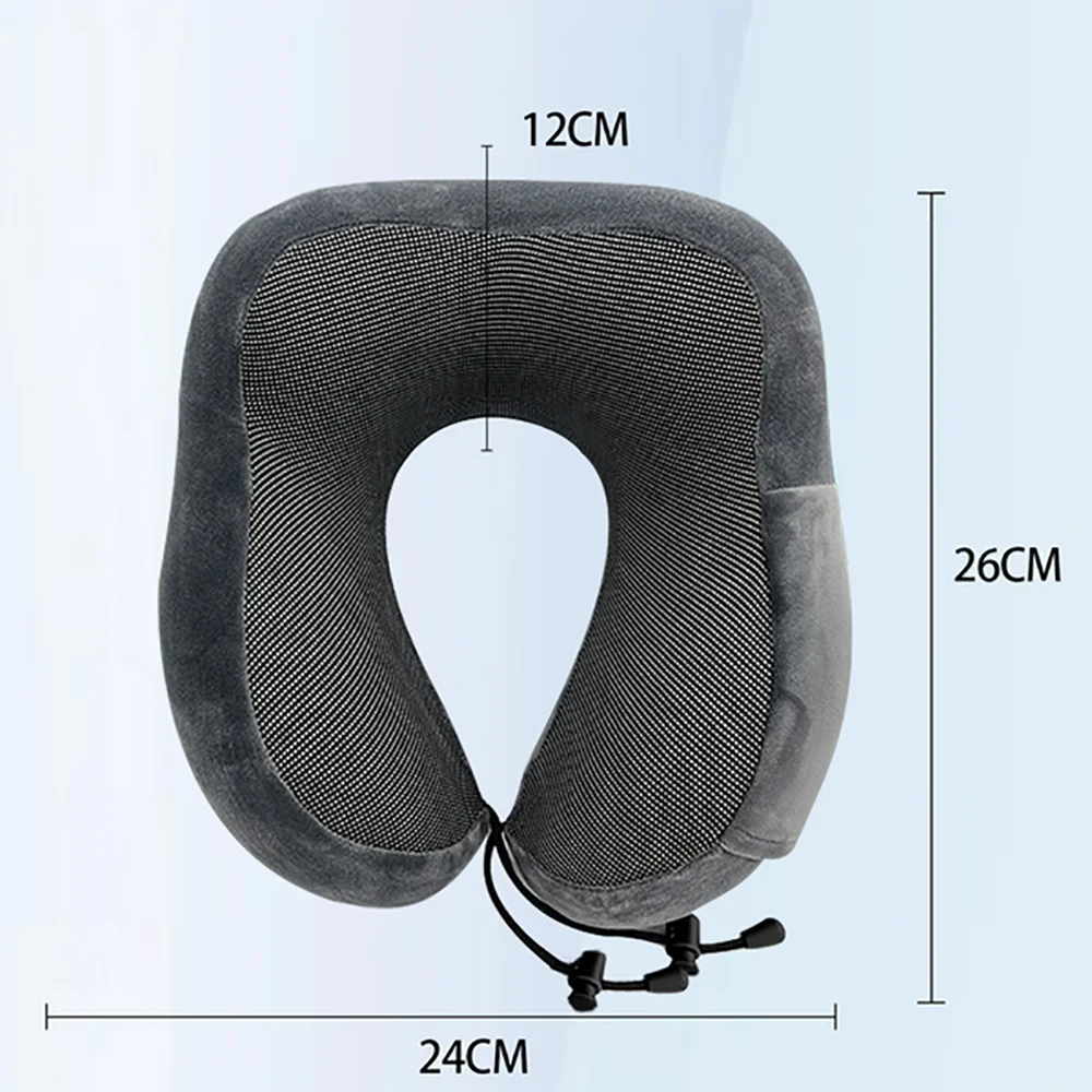 Memory Foam Travel Pillow Neck Support Cushion without Carry Bag Ear Plugs Mask