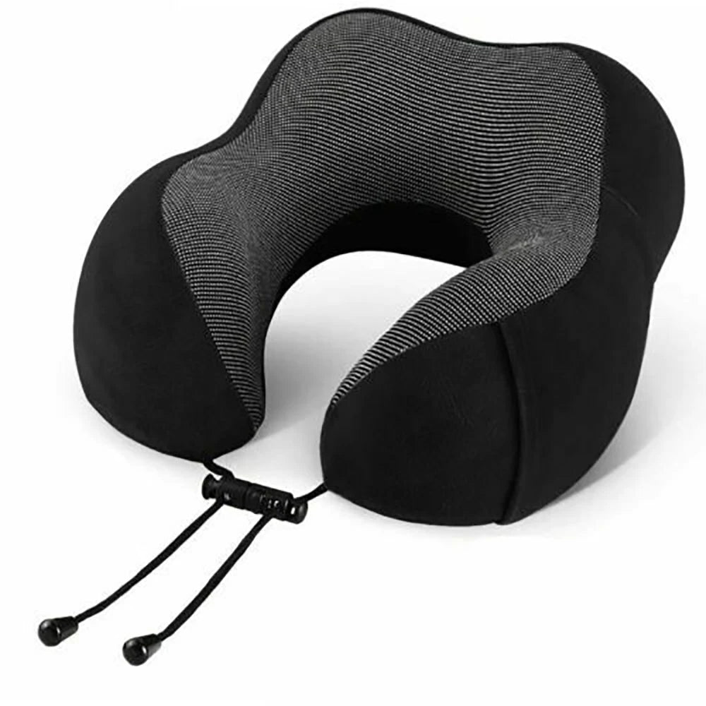 Memory Foam Travel Pillow Neck Support Cushion without Carry Bag Ear Plugs Mask
