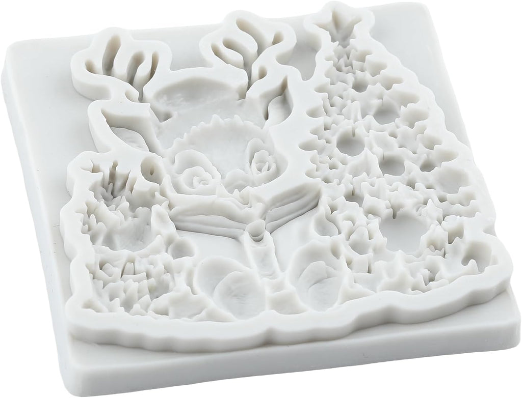 MYPRACS Christmas Fondant Mould Christmas Tree House Silicone Molds Christmas Sn