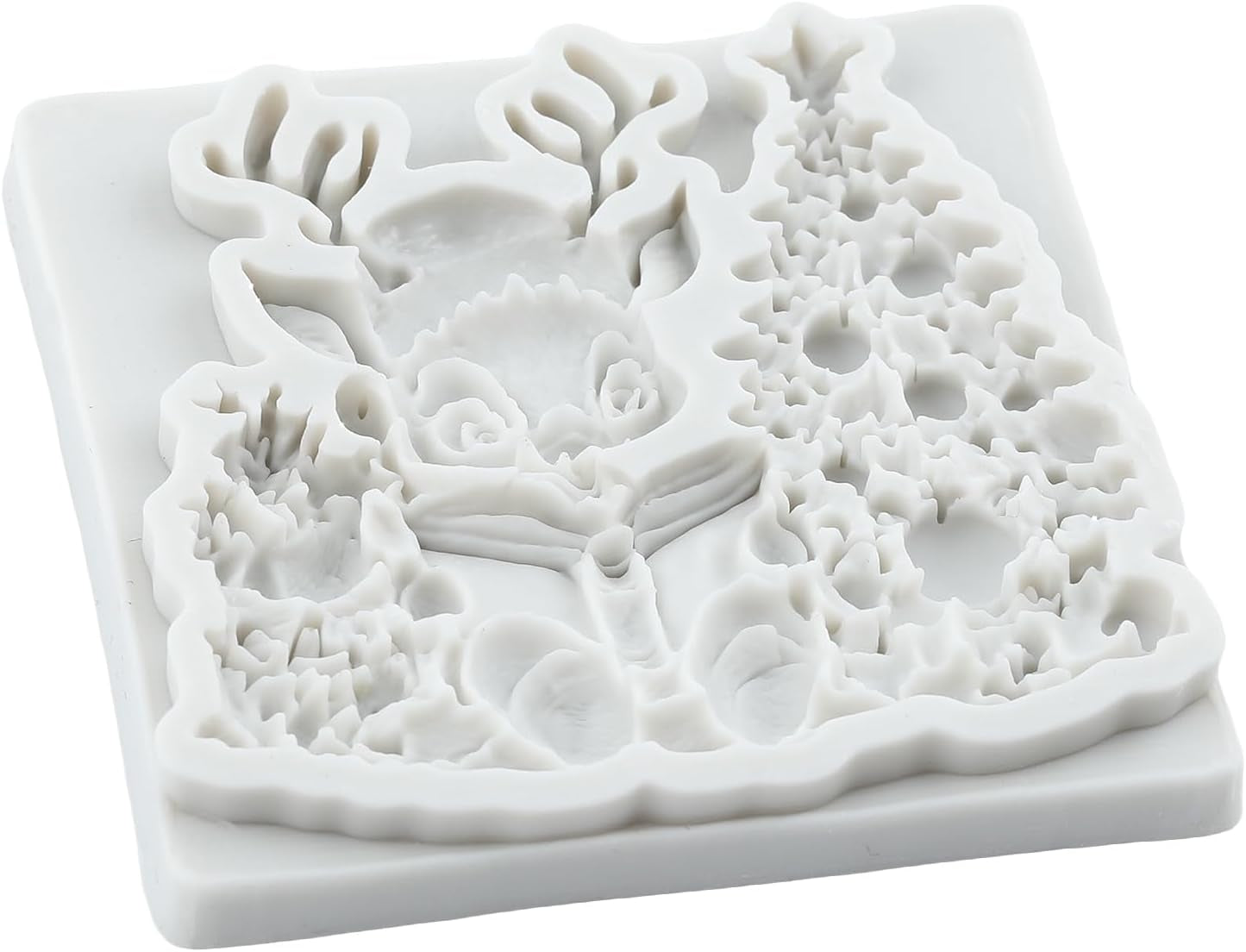 MYPRACS Christmas Fondant Mould Christmas Tree House Silicone Molds Christmas Sn