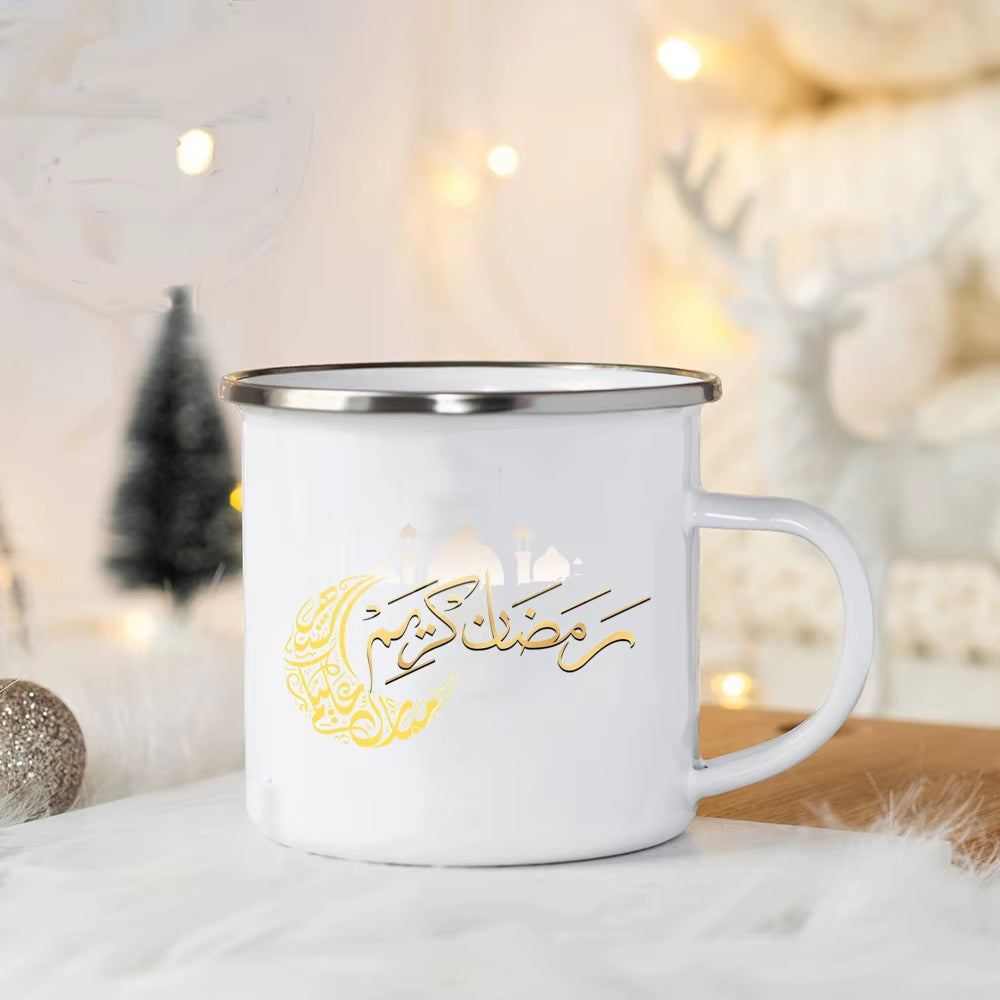 EID Mubarak Enamel Mug Islamic Gift for Her Ramadan Coffee Cups Best Gifts for Celebrating Ramadan and Eid Ramadan Kareem Cup
