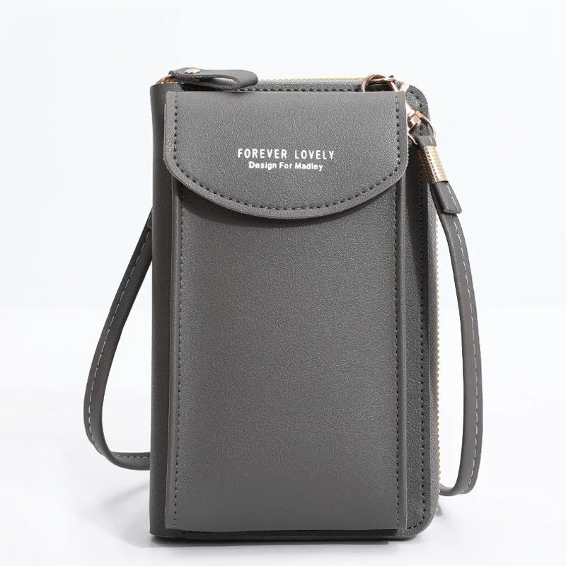 Women'S Wallet Shoulder Mini Leather Bags Straps Mobile Phone Big Card Holders Wallet Handbag Money Pockets Girls Small Bags Sac