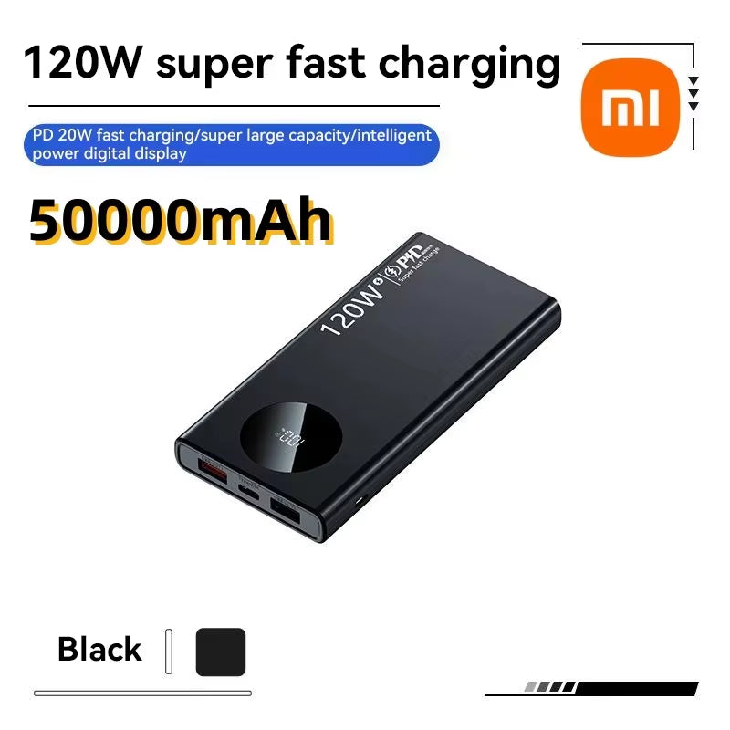 Xiaomi 120W 500000Mah High Capacity Power Bank Fast Charging Powerbank Portable Battery Charger for Iphone Samsung Huawei 2025