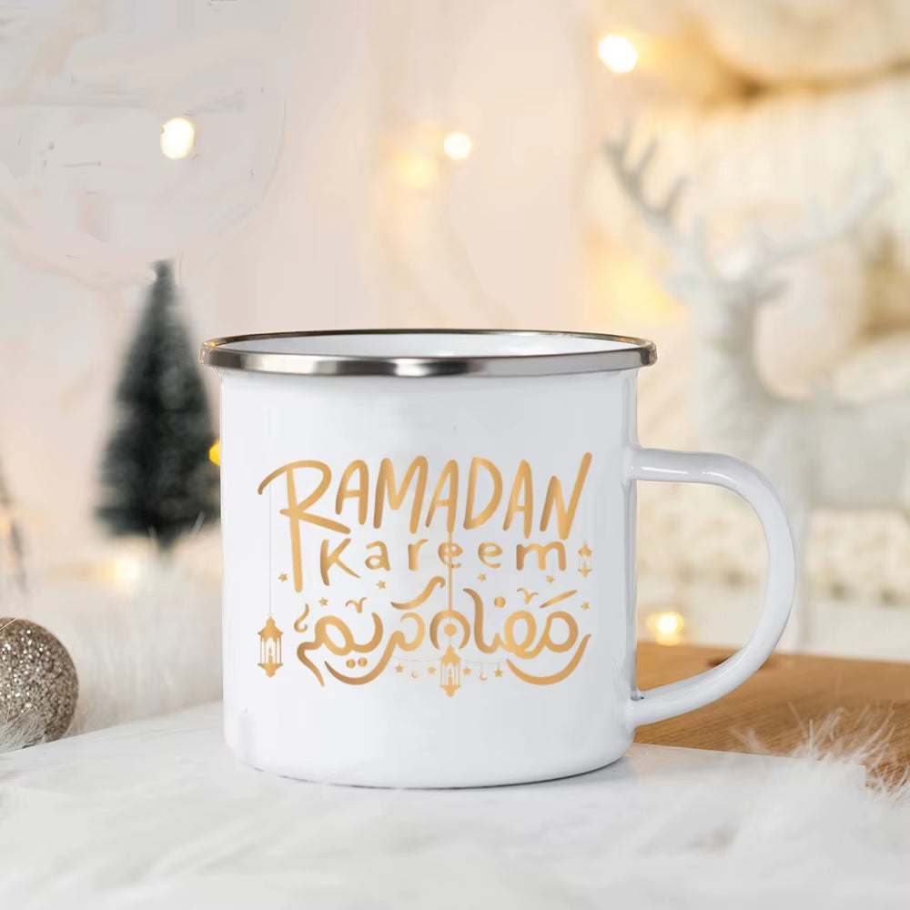 EID Mubarak Enamel Mug Islamic Gift for Her Ramadan Coffee Cups Best Gifts for Celebrating Ramadan and Eid Ramadan Kareem Cup