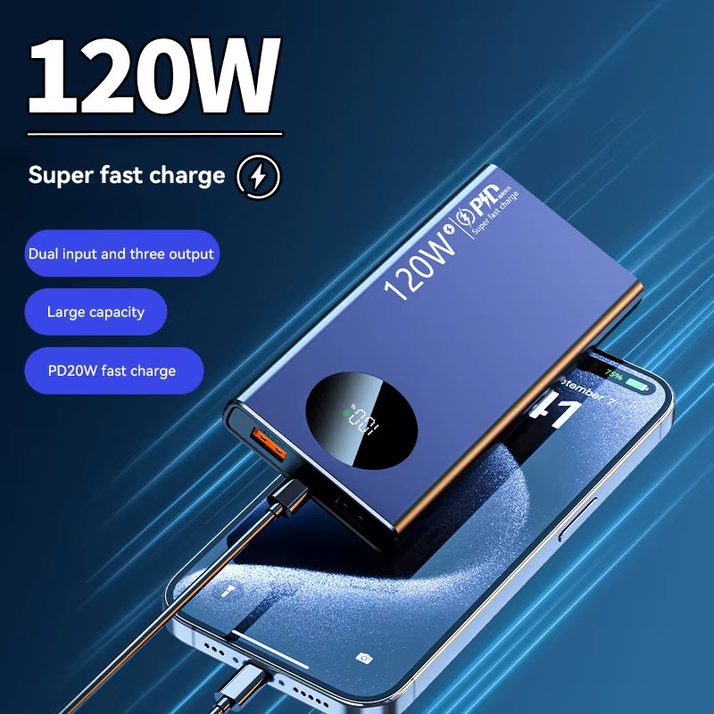 Xiaomi 120W 500000Mah High Capacity Power Bank Fast Charging Powerbank Portable Battery Charger for Iphone Samsung Huawei 2025