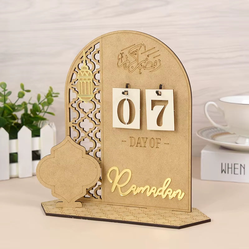 Acrylic Ramadan Countdown Calendar Gifts Day of Ramadan Calendar with Replacing Number 2026 Eid Mubarak Home Decoration Ornament