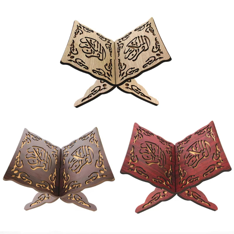 Wooden Eid Bookshelf Al-Fitr Islamic Bookshelf Bible Frame Kuran Quran Koran Holy Book Stand Holder Islamic Home Bookcas